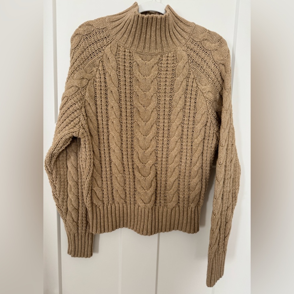 a new day Cable Knit Cowl Sweater - Brown